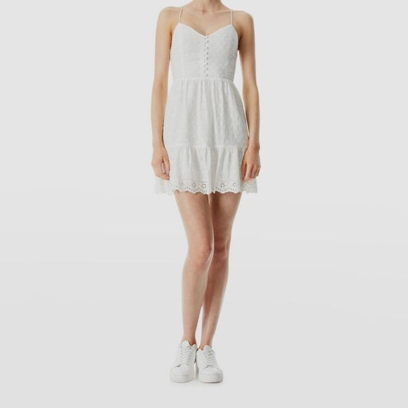 Alice & Olivia NWT Fae White Eyelet Mini Dress 10